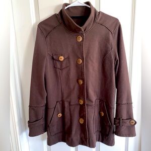 Neon Buddha Brown Cotton Athletic Yoga Jacket Coat - Size M